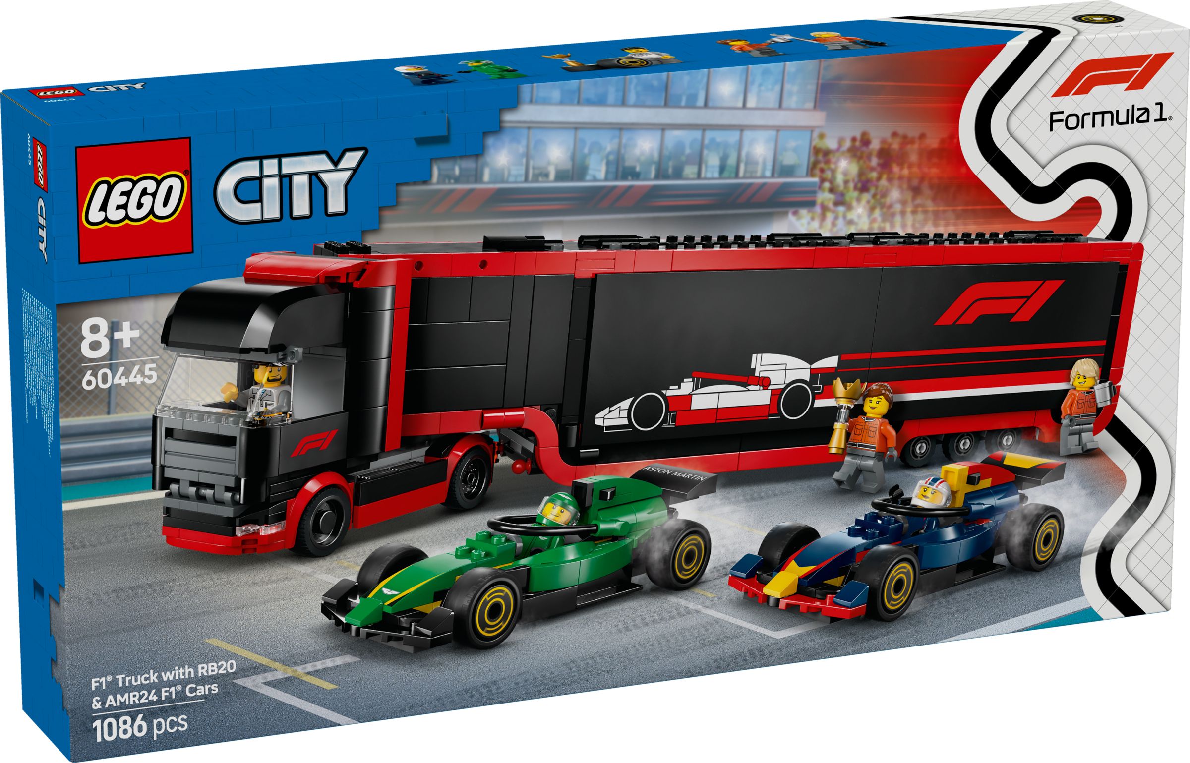 LEGO® City 60445 F1 Ciężarówka z bolidami RB20 i AMR24